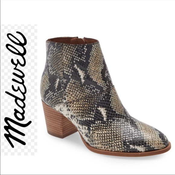 Madewell Shoes - Madewell Rosie faux snakeskin booties size 7 1/2